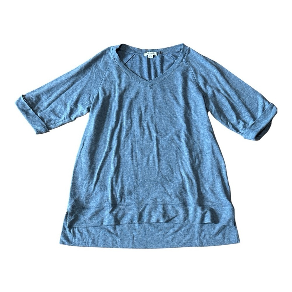 Simply Noelle Blue Elbow Sleeve Top, L/XL